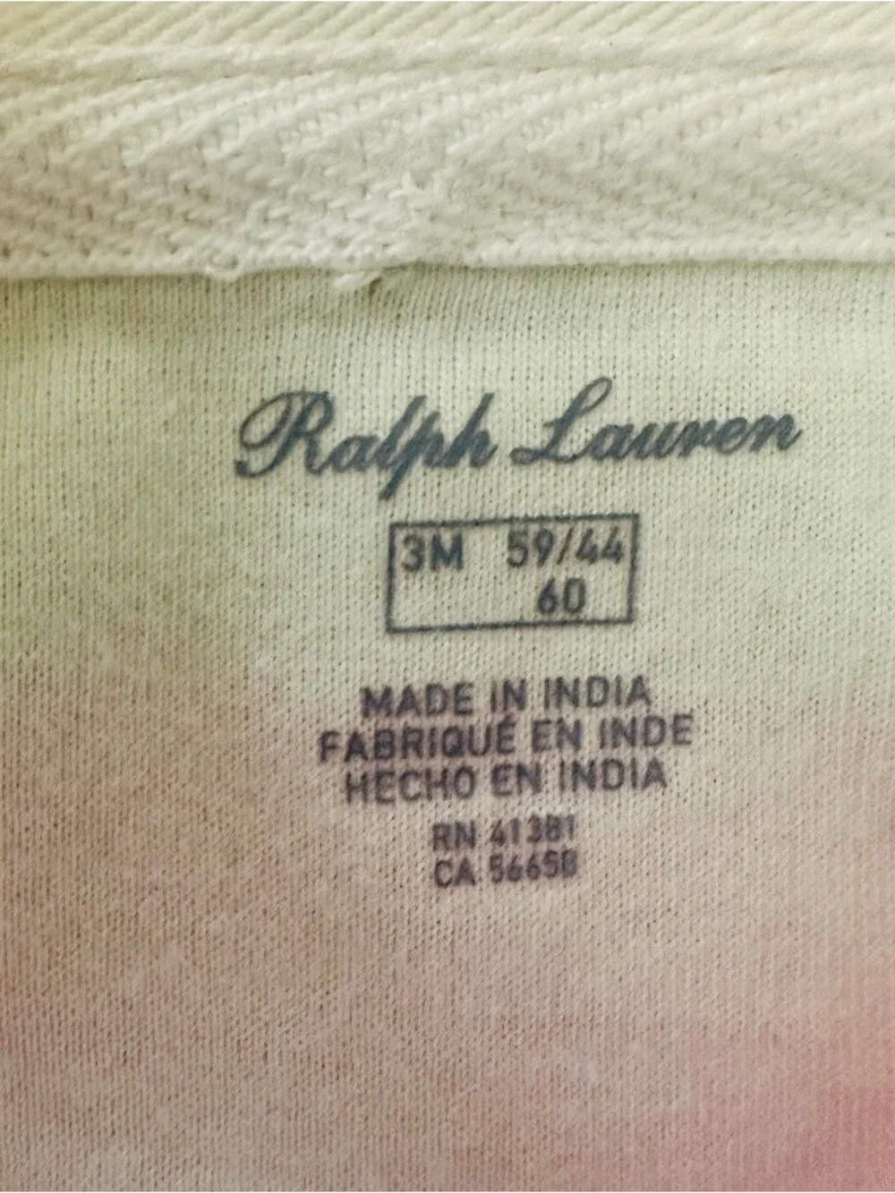 Ralph Lauren 3 Months Baby Girl Pink Green Striped Polo Dress Spring Summer